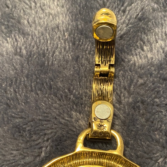 Heidi Daus Gold and Black Necklace with Turquoise Gem - Picture 7 of 8